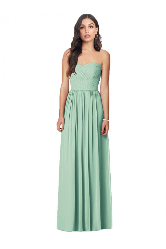 Sleeveless Mint Green Sweetheart Soft Chiffon Trumpet Bridesmaid Dress Brisbane