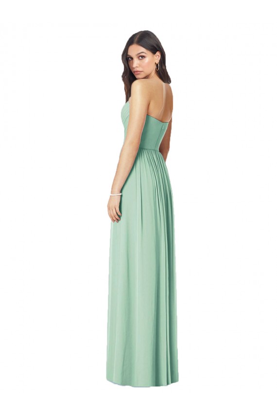 Sleeveless Mint Green Sweetheart Soft Chiffon Trumpet Bridesmaid Dress Brisbane