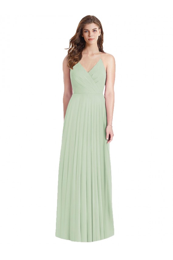 Cold Shoulder Spaghetti Straps Soft Chiffon Trumpet Semi Formal Evening Dress / Bridesmaid Dress Brisbane