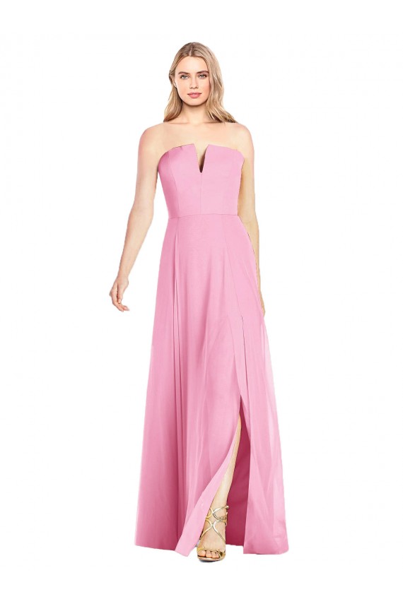 Sleeveless V-Neck Soft Chiffon Trumpet Semi Formal Evening Dress / Bridesmaid Dress Brisbane