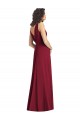 Sleeveless Hunter V-Neck V-Back Chiffon A-Line Wedding Party Dress Brisbane