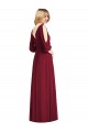 Bell Sleeves V-Neck V-Back Soft Chiffon Trumpet Formal Dress / Bridesmaid Dress Brisbane