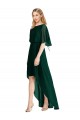 Flutter Sleeves Round Neck Open Back Soft Chiffon A-Line High Low Bridesmaid Dress Brisbane