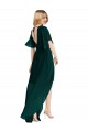 Flutter Sleeves Round Neck Open Back Soft Chiffon A-Line High Low Bridesmaid Dress Brisbane