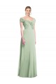 Sleeveless Sage Off the Shoulder Soft Chiffon Trumpet Bridesmaid Dress Brisbane