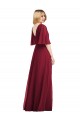 Flutter Sleeves V-Neck Soft Chiffon Trumpet Bridesmaid Dress Brisbane