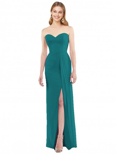 Sleeveless Hunter Sweetheart Soft Chiffon Trumpet Bridesmaid Dress Brisbane