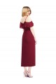 Cold Shoulder Salmon Spaghetti Straps Soft Chiffon Trumpet High Low Bridesmaid Dress Brisbane
