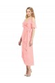 Cold Shoulder Salmon Spaghetti Straps Soft Chiffon Trumpet High Low Bridesmaid Dress Brisbane