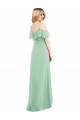 Cold Shoulder Mint Green Spaghetti Straps Soft Chiffon Trumpet High Low Bridesmaid Dress Brisbane