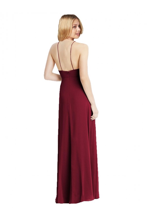 Sleeveless Dark Green Spaghetti Straps Soft Chiffon A-Line Semi Formal Evening Dress / Bridesmaid Dress Brisbane