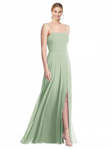 Sleeveless Spaghetti Straps Low Back Soft Chiffon Trumpet Formal Evening Gown / Bridesmaid Dress Brisbane