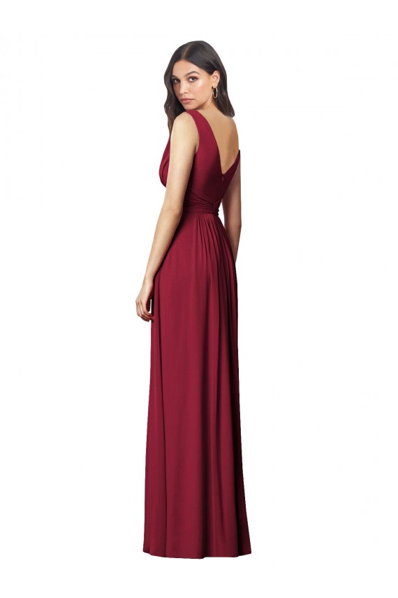 Sleeveless Royal Blue V-Neck V-Back Soft Chiffon A-Line Semi Formal Evening Dress / Bridesmaid Dress Brisbane
