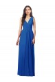 Sleeveless Royal Blue V-Neck V-Back Soft Chiffon A-Line Semi Formal Evening Dress / Bridesmaid Dress Brisbane
