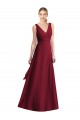 Sleeveless Burgundy V-Neck V-Back Chiffon A-Line Bridesmaid Dress Brisbane