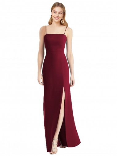 Sleeveless Spaghetti Straps Tie Back Soft Chiffon Trumpet Bridesmaid Dress Brisbane