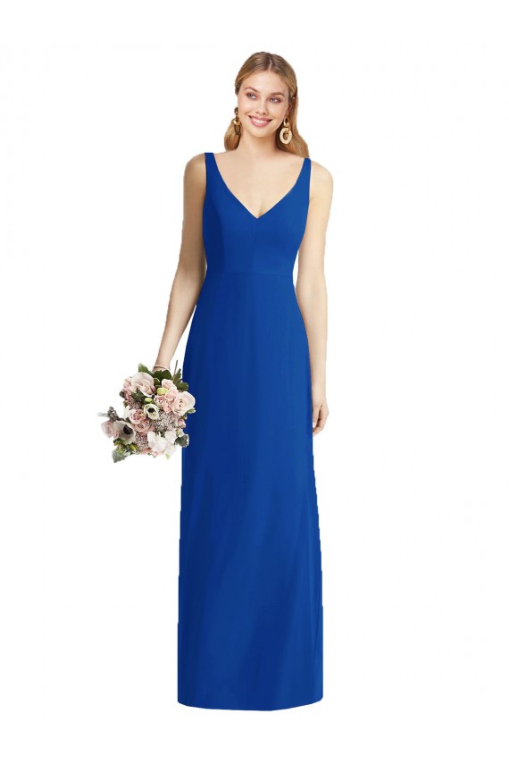 Sleeveless Royal Blue Sweetheart Soft Chiffon Mermaid Bridesmaid Dress Brisbane