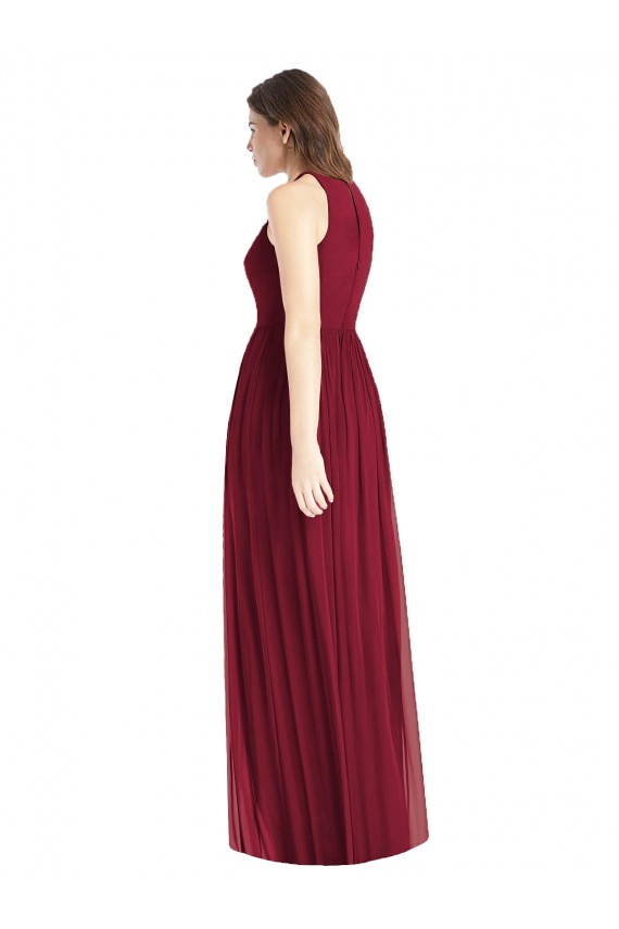 Sleeveless Lilac Halter Neck Soft Chiffon A-Line Bridesmaid Dress Brisbane