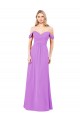 Sleeveless Violet Off the Shoulder Soft Chiffon A-Line Bridesmaid Dress Brisbane