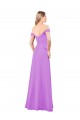 Sleeveless Violet Off the Shoulder Soft Chiffon A-Line Bridesmaid Dress Brisbane