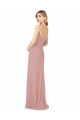 Sleeveless Dusty Pink Strapless Soft Chiffon Sheath Bridesmaid Dress Brisbane