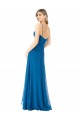 Sleeveless Peacock Blue Spaghetti Straps Soft Chiffon A-Line Bridesmaid Dress Brisbane