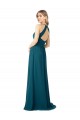 Sleeveless High Neck Open Back Soft Chiffon A-Line Bridesmaid Dress Brisbane