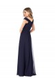 Sleeveless Dark Navy Off the Shoulder Soft Chiffon A-Line Evening Dress / Bridesmaid Dress Brisbane