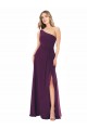 Sleeveless Grape One Shoulder Soft Chiffon A-Line Formal Dress / Bridesmaid Dress Brisbane