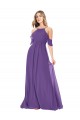 Cold Shoulder Plum Purple Off the Shoulder Soft Chiffon A-Line Bridesmaid Dress Brisbane