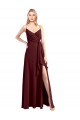 Sleeveless Spaghetti Straps Low Back Chiffon A-Line Bridesmaid Dress Brisbane