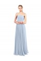Sleeveless Light Sky Blue Spaghetti Straps Low Back Soft Chiffon A-Line Bridesmaid Dress Brisbane