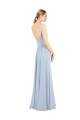 Sleeveless Light Sky Blue Spaghetti Straps Low Back Soft Chiffon A-Line Bridesmaid Dress Brisbane