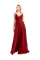 Sleeveless Spaghetti Straps V-Back Luxe Chiffon A-Line Bridesmaid Dress Brisbane