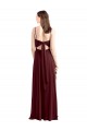 Sleeveless Burgundy Gold Spaghetti Straps Chiffon A-Line Bridesmaid Dress / Evening Dress Brisbane