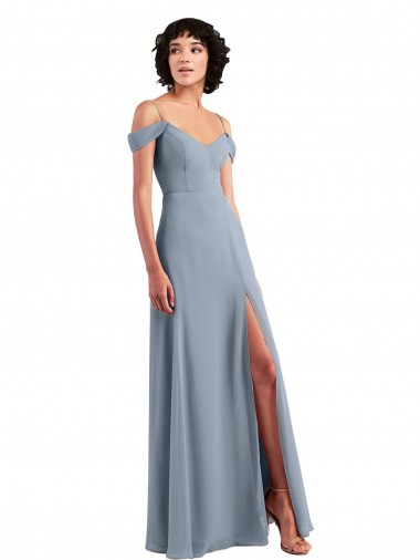 Sleeveless Off the Shoulder Chiffon A-Line Formal Dress / Bridesmaid Dress Brisbane