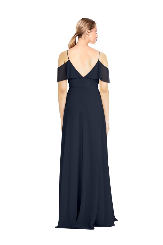 Sleeveless Off the Shoulder V-Back Lxue Chiffon A-Line Bridesmaid Dress Brisbane