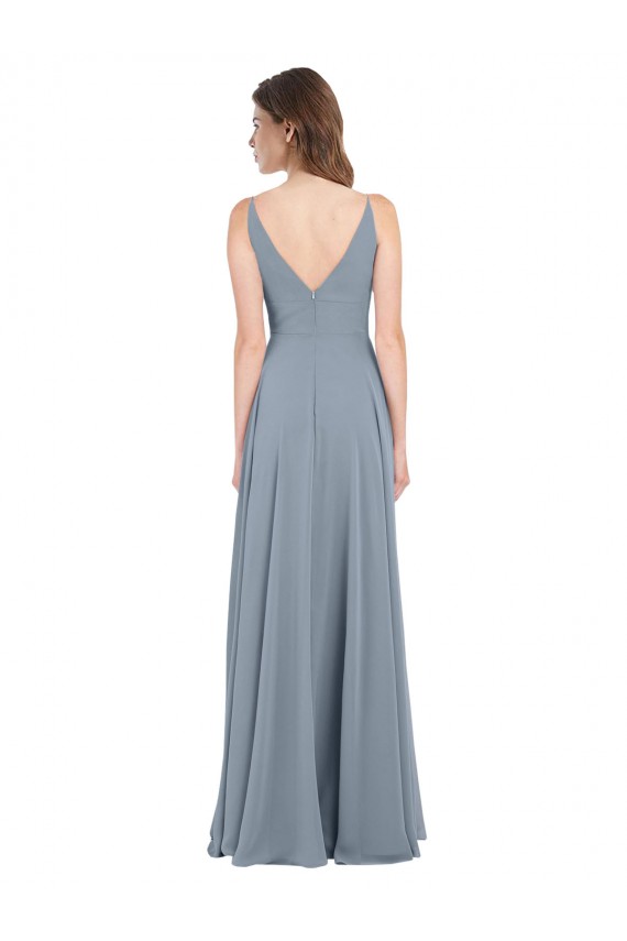 Sleeveless V-Neck V-Back Chiffon A-Line Bridesmaid Dress / Evening Gowns Brisbane