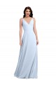 Sleeveless V-Neck Keyhole Back Soft Chiffon A-Line Evening Dress / Bridesmaid Dress Brisbane