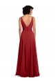 Sleeveless Red V-Neck V-Back Lxue Chiffon A-Line Bridesmaid Dress Brisbane