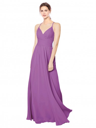 Sleeveless Sweetheart Criss Cross Back Soft Chiffon A-Line Formal Dress / Bridesmaid Dress Brisbane