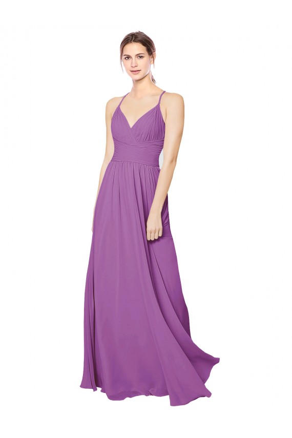 Sleeveless Sweetheart Criss Cross Back Soft Chiffon A-Line Formal Dress / Bridesmaid Dress Brisbane