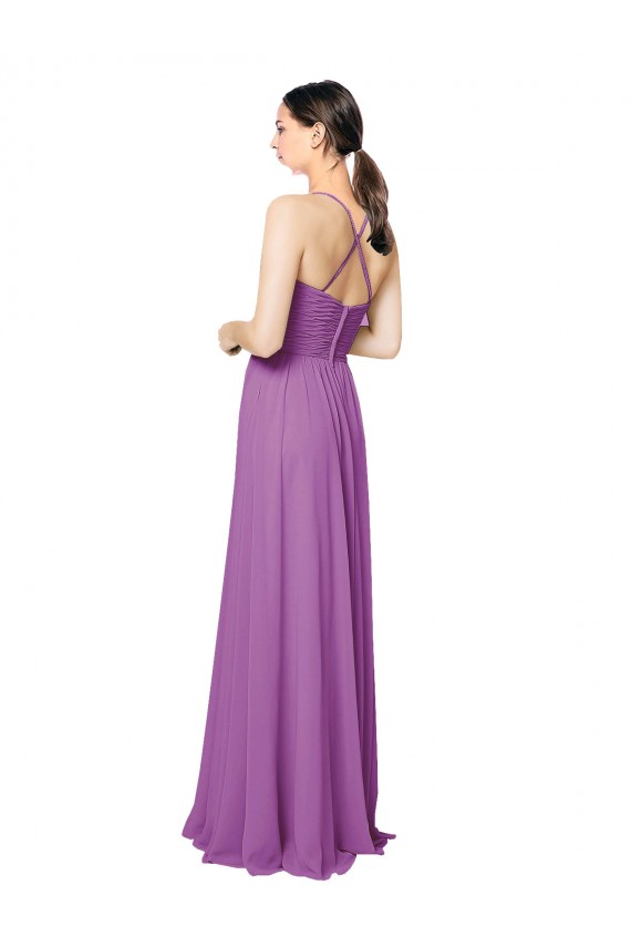 Sleeveless Sweetheart Criss Cross Back Soft Chiffon A-Line Formal Dress / Bridesmaid Dress Brisbane