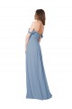 Sleeveless Dusty Blue Sweetheart Low Back Chiffon A-Line Wedding Party Dress Brisbane