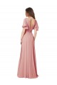 Flutter Sleeves V-Neck V-Back Soft Chiffon A-Line Bridesmaid Dress Brisbane