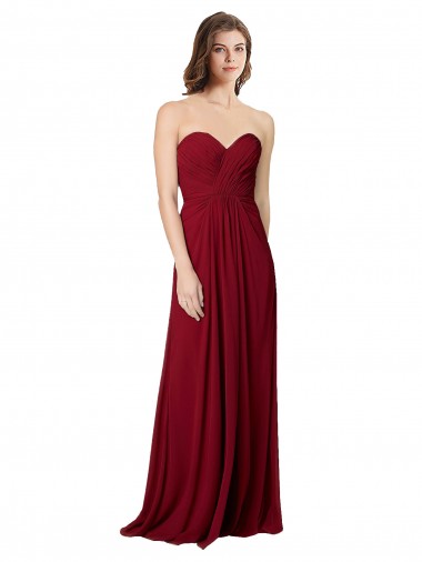 Sleeveless Sweetheart Open Back Chiffon A-Line Bridesmaid Dress Brisbane