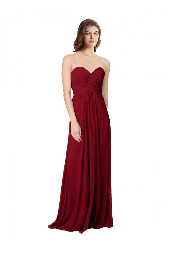 Sleeveless Sweetheart Open Back Chiffon A-Line Bridesmaid Dress Brisbane