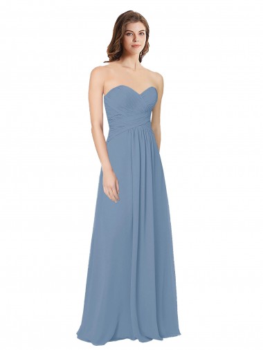 Sleeveless Sweetheart Low Back Chiffon A-Line Bridesmaid Dress / Evening Gowns Brisbane