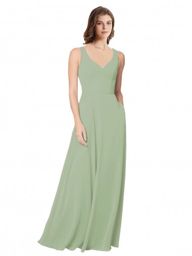 Sleeveless Sweetheart Open Back Soft Chiffon A-Line Formal Dress / Bridesmaid Dress Brisbane