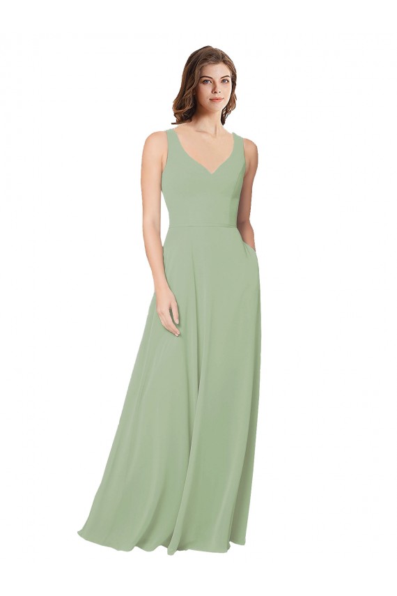 Sleeveless Sweetheart Open Back Soft Chiffon A-Line Formal Dress / Bridesmaid Dress Brisbane